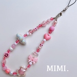 ビーズストラップ🩷スマホストラップ☁️ハンドストラップ🎀ファンシーピンク🩷/MIMI.☺︎