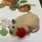 りんごだいすきカピバラさんブローチ