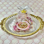 【天然石】【アロマサシェ】4種クリスタル 贅沢 愛 薔薇 オーダー後作成可能　シーリングスタンプ カラーオーダー可能　ローズクォーツ ストロベリークォーツ マザーオブパール ローズ ゼラニウム