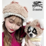 アウトレット商品✴︎犬服✴︎犬用ニット帽子 & 人間用猫耳ニット帽 うちの子とおそろいニット帽セット