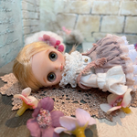 プチブライスサイズ モコモコお花帽子セット