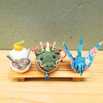 『小さなお正月』コロン龍と鏡餅と折り鶴　ちりめん細工　置物　　インテリア　縁起物　辰年　竜　ミニチュア
