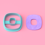 クレイカッター：穴あきデザイン【ふっくら四角】６サイズ