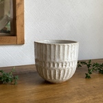70507050さまご予約品　しのぎお湯呑み茶碗　粉引