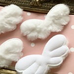 新作【3個セット♡】天使の羽⭐️長毛☆クリスマス♡ふわふわクッション♡モチーフ♡パーツ♡お洋服♡小物やアクセサリー作りにも