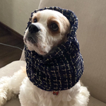 春夏セール★キラキラツイード★全4色 ネイビー　犬用スヌード　中型犬用スヌード