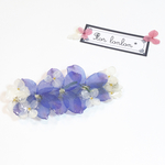 デルフィニウム押し花のヘアクリップ