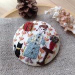 ★クリスマスセール★一点物・刺繍ブローチ『黒猫占い館』