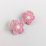 梅の花　ベビーヘアゴム　ローズピンク　お正月　ひなまつり