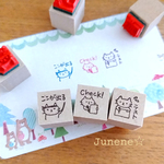 ミニミニはんこ３個セット(テストしろねこ)