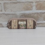 コンパクトで大人可愛い布メガネケースベージュ花柄