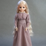 リカちゃん　ウエストヨーク切替ドレス　アッシュピンク