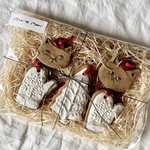 【ねこセット】クッキーみたいなクリスマスオーナメント（一点物）