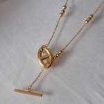 【ご購入には合言葉が必要です】アンカーマンテルネックレス【ゴールド】【サージカルステンレス 金属アレルギー シンプル ラリエット Y字 華奢 きれいめ 長め】