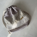 drawstring pouch /インド刺繍リボンの巾着ポーチ