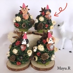 キャバっ子松ぼっくりツリー2023🎄🎅🐶💕ブラック&タン