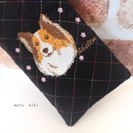 【シェルティ①刺繍メガネポーチ】再販