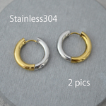 <2個>ステンレス304 金属アレルギー対応 コンビカラーフープピアス22mm リバーシブル仕様