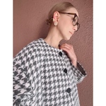 特別な上質素材❤️ショート丈❤️卒業＆入学にも❤️春にも使える大人ジャケット❤️綺麗め＆古着にも合う優秀デザイン❤️クラシカルな千鳥柄