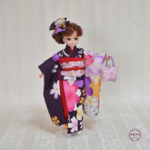 リカちゃんブライス着物＊正絹 紫桜