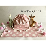 ★(^.^)ねこたまちゃん🐱ピンク♪お弁当・給食袋&ランチョンマット★楽しいランチタイムを♪