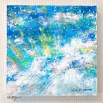 原画 抽象画 【空の光を浴びて】青空　空　光　ブルー 青　おしゃれ モダンアート 現代アート 