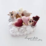 🍫🍦🧸 snack time hair clip 2P ✵ おやつの時間 テディベア ミニヘアクリップ 2点セット 