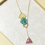 ☆sale☆爽やかなクラッシュシェルのアシメトリーネックレス