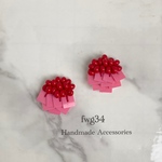 ピンク×レッド　イヤリング/ピアス