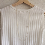 一粒コットンパールのゴールドロングネックレス