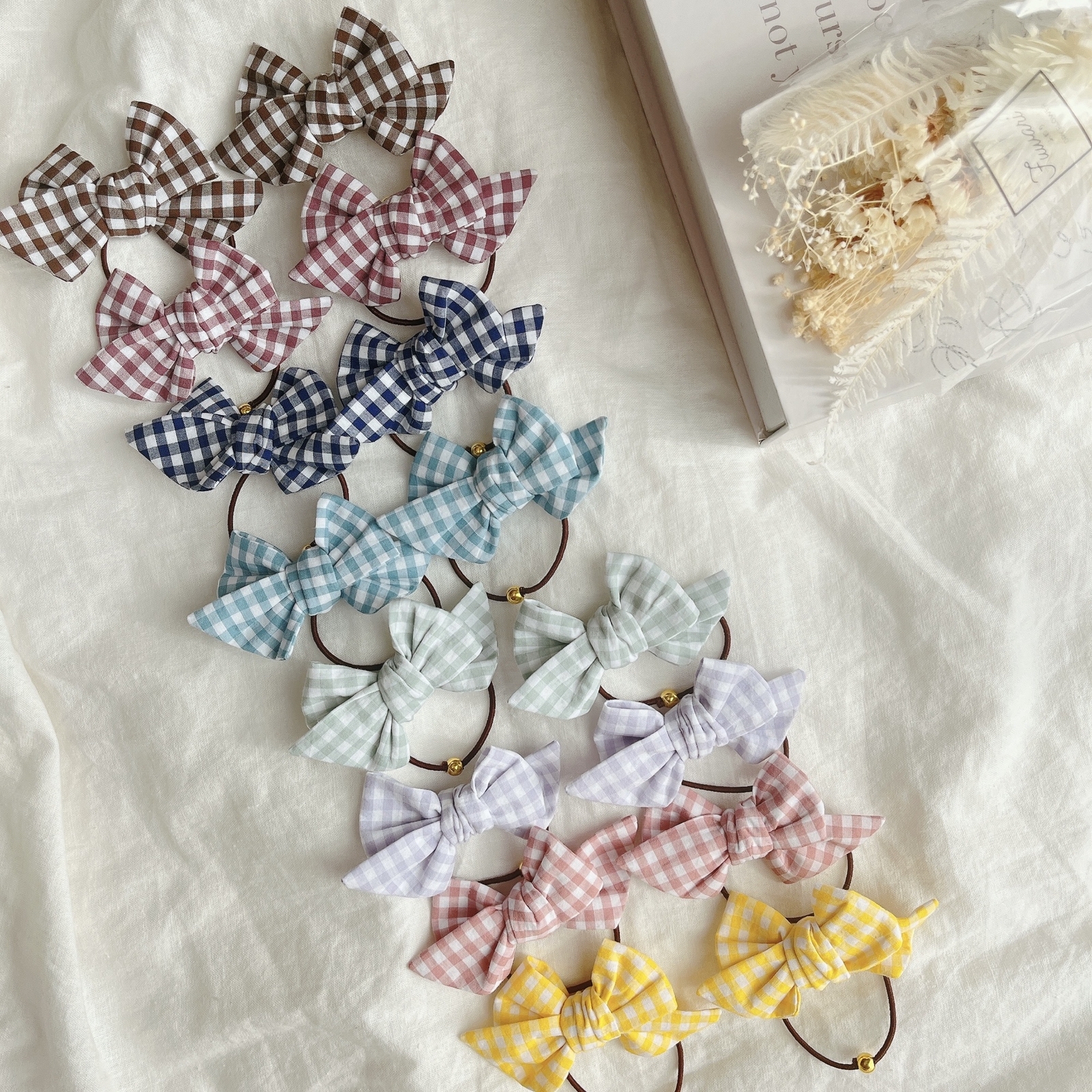 推し活リボンヘアゴム⭐️全8色⭐️ギンガムチェックリボンヘアゴム