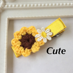 再再販♡ひまわり×小花ヘアクリップ