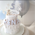 ゲスト様専用　くまさんの氷の世界☆冬のクレイケーキ☆1歳誕生日ケーキ　誕生日ケーキ　記念日　自宅撮影　1歳以外でも承ってます♪