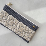 mulch pouch【slim】/インド刺繍リボンのマルチポーチ