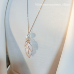 ロングネックレス  ステンレス ネックレス  パールネックレス  華奢  可愛い  オフィス  シンプルネックレス