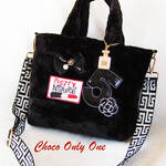 1点のみ！ブラックフェイクファ～♡寒い日の必需品♡２wayバッグ👜【499】