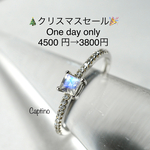 🎄クリスマスセール🎉6月の誕生石《Silver925 ロイヤルブルームーンストーン3㎜スクエアリング》