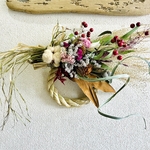 スワッグになるしめ縄　しめ縄　しめ縄リース　しめ縄スワッグ　しめ縄ブーケ　お正月飾り　コットンフラワー　南天　ネイティブフラワー　ネイティヴフラワー　ワイルドフラワー　グレビレア　ドライアンドラ