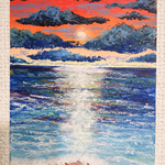 パステル画　海の絵　風景画