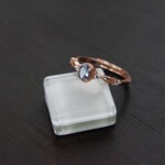タンザナイト　ミルフレームCZマーキスレースリング　SILVER925　PG