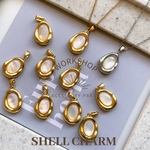 ☆再入荷 【1pc】オーバルシェルトップ　18kgpゴールド
