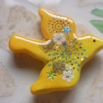 ◇1086　レモネード　🎆夏空の花火・小鳥のブローチ🐦
