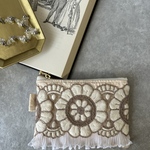 インド刺繍リボンポーチ　見せるポーチ/小さめポーチ