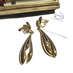 0962 VINTAGE EARRING  スイングデザイン　ヴィンテージ　イヤリング　アンティーク  クラシカル　花　フラワー　大ぶり　クリップ　ナチュラル90年代ビーズ　ビジューグミ　ボタニカル