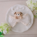 ひょっこりわんこ★リボンの色 選べます♪