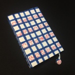 【猫管理人の雑貨屋様オーダー品】ume＊mew ブックカバー（ねこマンション/ブルー）【文庫本用】