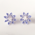 藤色のお花のピアス 紫系 和つまみ細工 浴衣にも