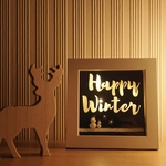 切り絵　切り絵のライト　雪だるまのHappy Winter 