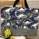 ⭐️只今専用ページ⭐【再5】恐竜オーダー生地10種❤️見本ブラックヒッコリーア30×40❤️男の子レッスンバッグ(内ポケット＆お名前タグ付き)入園入学グッズオーダー⭐️お気に入りの生地はお早めにどうぞ