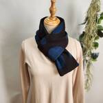 ☆ドット柄のウールガーゼとあったかメルトンフリースのミニマフラー☆コンパクトマフラー☆リバーシブル☆マフラー